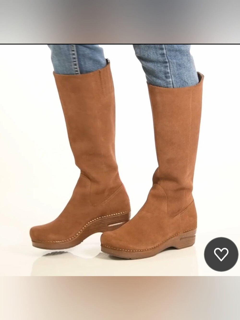 Dansko Shelbie Tan Suede Lined Mid-Calf Boots Red Zipper 41 NEW Retired Style